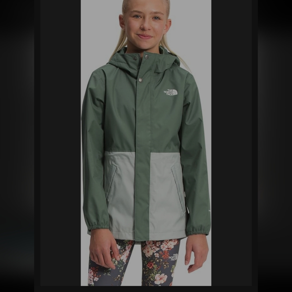 The North Face Kids Two-Tone Green Raincoat